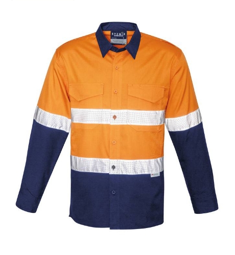 Picture of Syzmik, Mens Rugged Cooling Taped Hi Vis Spliced Shirt